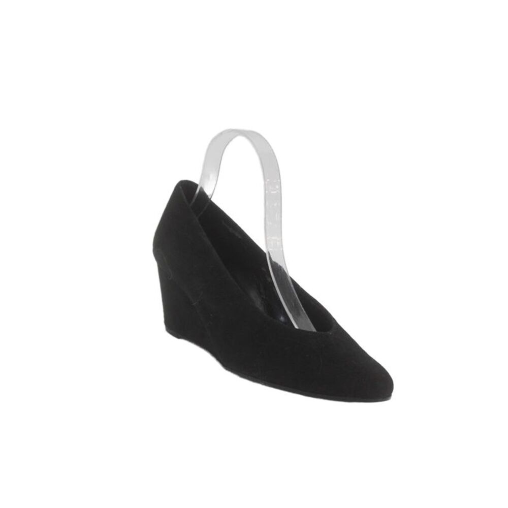Priori Womens Suede Pointed Toe Slip On Closed Toe Wedges Black Size 9